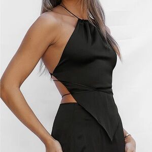 Elegant Black Backless top
